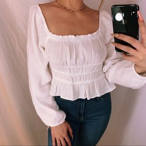 🤍✨Wild Fable white puff long sleeve top✨🤍
